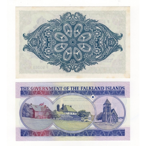 653 - Falkland Islands (2), 1 Pound dated 1st January 1982, serial F50083 (TBB B213d, Pick8d) Uncirculated... 