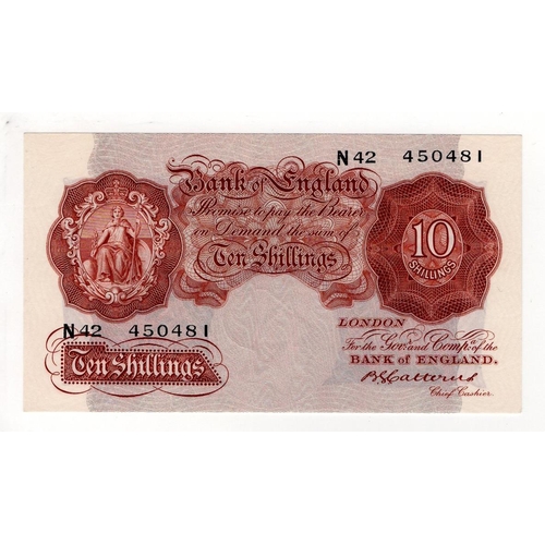 69 - Catterns 10 Shillings (B223) issued 1930, serial N42 450481 (B223, Pick362b) Uncirculated and rare i... 