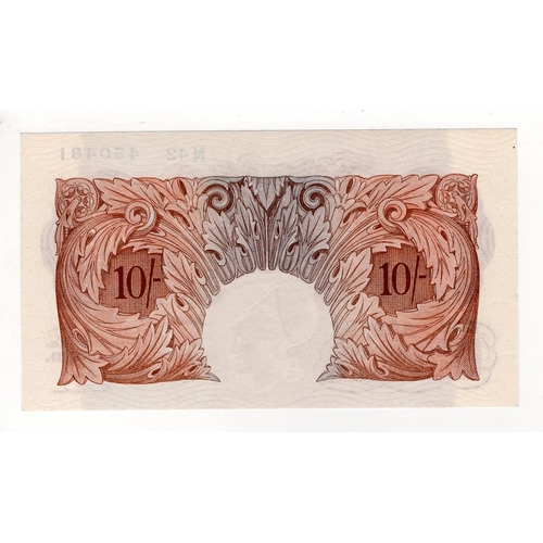 69 - Catterns 10 Shillings (B223) issued 1930, serial N42 450481 (B223, Pick362b) Uncirculated and rare i... 