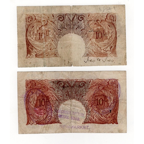 70 - Catterns 10 Shillings FORGERY (2), an interesting pair of contemporary forgeries, the first low qual... 