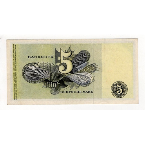 707 - German Federal Republic 5 Deutsche Mark dated 1948, scarce replacement note 2* 053406 (TBB B113az, P... 