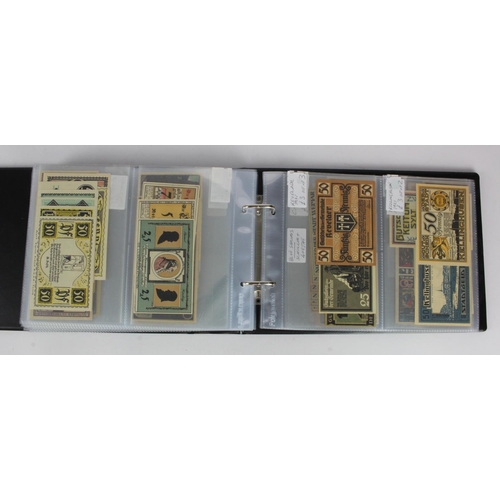 717 - Germany Notgeld (234) in album, a mixed collection of town/city sets, some rarer types seen, the maj... 