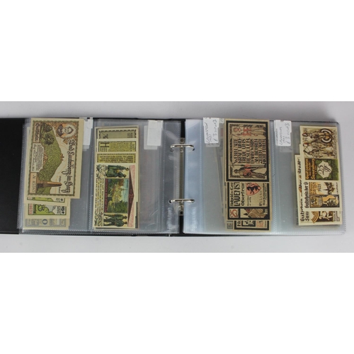 717 - Germany Notgeld (234) in album, a mixed collection of town/city sets, some rarer types seen, the maj... 