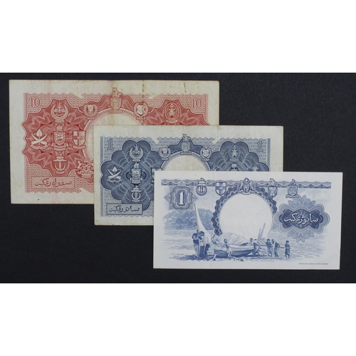 789 - Malaya & British Borneo (3), 10 Dollars dated 21st March 1953, serial A/37 767889 (TBB B103a, Pick3a... 