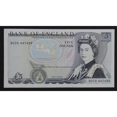 83 - ERROR Somerset 5 Pounds issued 1980, error missing signature along with a Bank of England letter fro... 