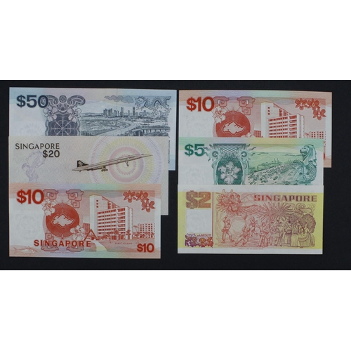 887 - Singapore (7), 50 Dollars issued 1987, 10 Dollars (2) issued 1988, 5 Dollars issued 1989, 2 Dollars ... 