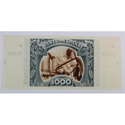 897 - Spain Banco de Espana, Bilbao, 1000 Pesetas dated 1st January 1937, unissued Remainder (PickS567ab) ... 