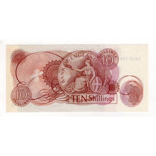 90 - Fforde 10 Shillings issued 1967, FIRST RUN 'A01N' prefix, serial A01N 709142 (B310, Pick373c) origin... 