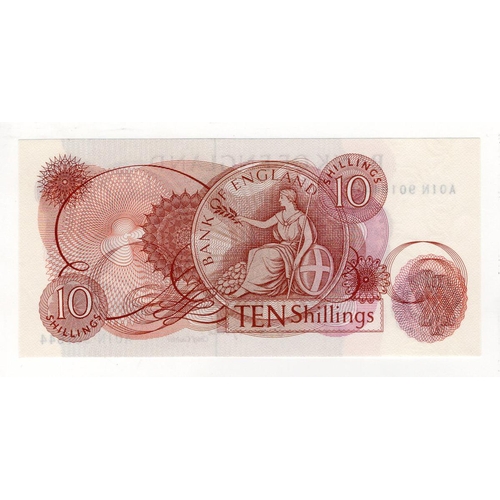 91 - Fforde 10 Shillings issued 1967, FIRST RUN 'A01N' prefix, serial A01N 901644 (B310, Pick373c) Uncirc... 