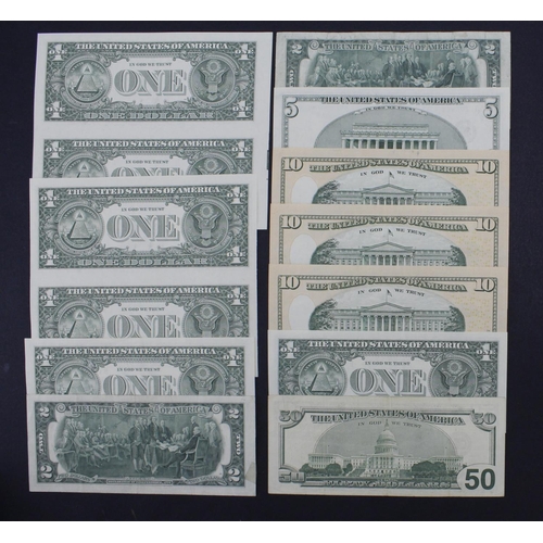 917 - United States of America (13), 50 Dollars series 1996 and 1 Dollar series 2003A, both REPLACEMENT/ST... 