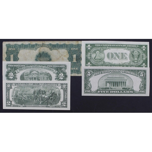 920 - United States of America (5), 1 Dollar Silver Certificate dated 1899 signed Teehee & Burke, large Ea... 