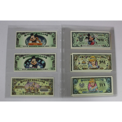 924 - United States of America Disney Dollars (12), 1 Dollar (8) dated 1987, 1993, 1998, 1999, 2000, 2001,... 