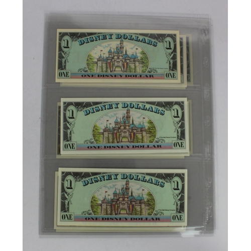 924 - United States of America Disney Dollars (12), 1 Dollar (8) dated 1987, 1993, 1998, 1999, 2000, 2001,... 