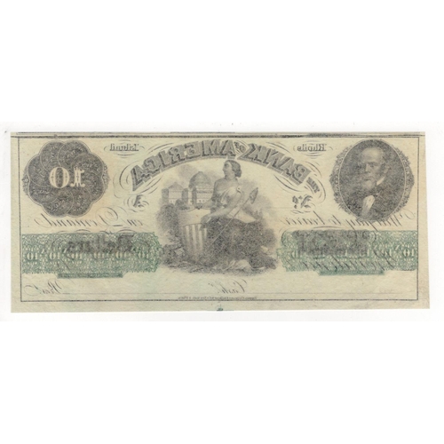 926 - United States of America, The Bank of America, Providence, Rhode Island 10 Dollars unissued remainde... 