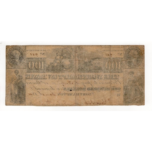 927 - United States of America, The Northampton Bank Pennsylvania 100 Dollars dated 1841, 2 pinholes, limp... 