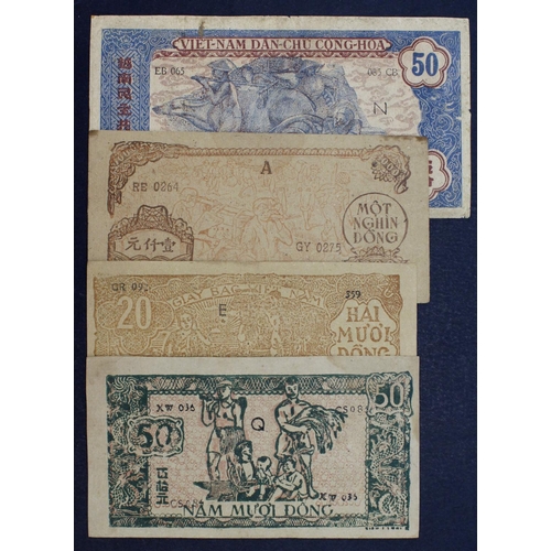 928 - Vietnam (4), 50 Dong issued 1947 (Pick11a) edge nicks, Fine, 20 Dong issued 1948 (Pick25a) EF, 50 Do... 