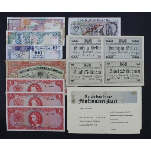 948 - World (13), Trinidad & Tobago 1 Dollar 1964 (3), all different signatures, British west Africa 20 Sh... 