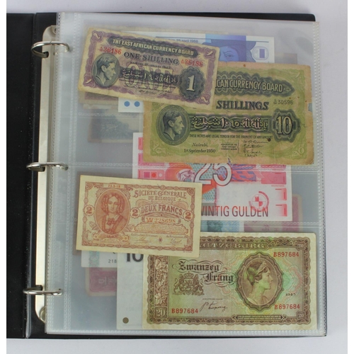 949 - World (137), collection in album including East Africa 10 Shillings 1950, Belgium 2 Francs 1918, Net... 