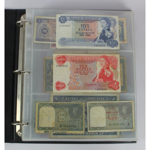 952 - World (146), collection in album including Mauritius 5 Rupees and 10 Rupees 1967, New Caledonia 5 Fr... 