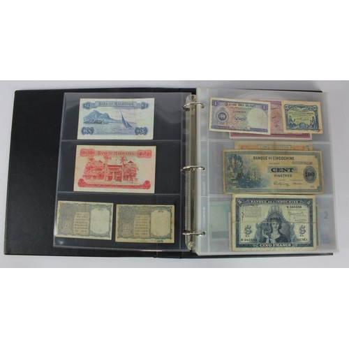 952 - World (146), collection in album including Mauritius 5 Rupees and 10 Rupees 1967, New Caledonia 5 Fr... 