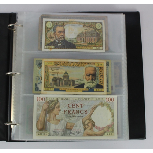 961 - World (192), collection in album including Belgian Congo 20 Francs 1957 and 100 Francs 1954, Falklan... 