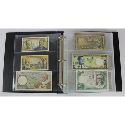 961 - World (192), collection in album including Belgian Congo 20 Francs 1957 and 100 Francs 1954, Falklan... 