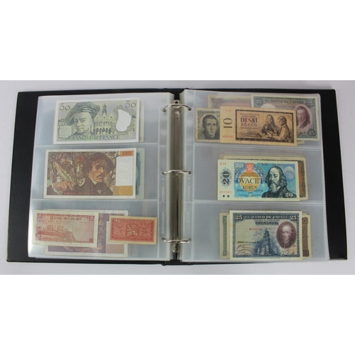 961 - World (192), collection in album including Belgian Congo 20 Francs 1957 and 100 Francs 1954, Falklan... 