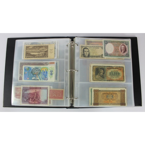 961 - World (192), collection in album including Belgian Congo 20 Francs 1957 and 100 Francs 1954, Falklan... 