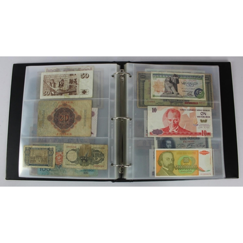 961 - World (192), collection in album including Belgian Congo 20 Francs 1957 and 100 Francs 1954, Falklan... 