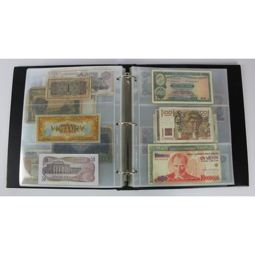 961 - World (192), collection in album including Belgian Congo 20 Francs 1957 and 100 Francs 1954, Falklan... 