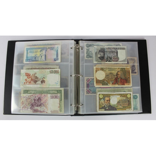 961 - World (192), collection in album including Belgian Congo 20 Francs 1957 and 100 Francs 1954, Falklan... 