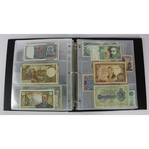 961 - World (192), collection in album including Belgian Congo 20 Francs 1957 and 100 Francs 1954, Falklan... 