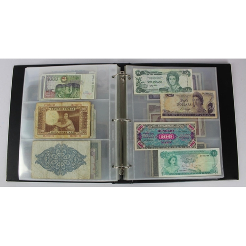 961 - World (192), collection in album including Belgian Congo 20 Francs 1957 and 100 Francs 1954, Falklan... 