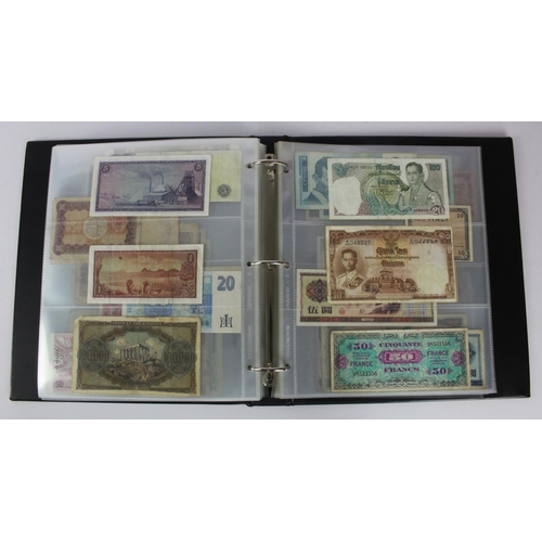 961 - World (192), collection in album including Belgian Congo 20 Francs 1957 and 100 Francs 1954, Falklan... 