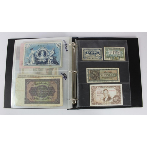 961 - World (192), collection in album including Belgian Congo 20 Francs 1957 and 100 Francs 1954, Falklan... 