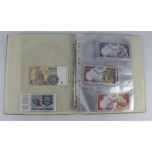 965 - World (209), collection in 3 albums and a slip case, specimen notes, consecutive notes, replacement ... 