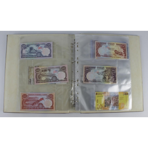 965 - World (209), collection in 3 albums and a slip case, specimen notes, consecutive notes, replacement ... 