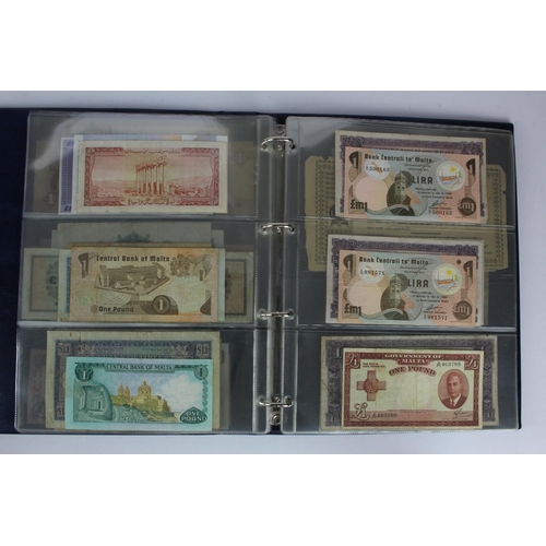 981 - World (61), a collection of 1 Pound notes from around the world in Hendon Album, Biafra, Cyprus, Egy... 