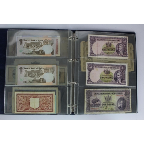 981 - World (61), a collection of 1 Pound notes from around the world in Hendon Album, Biafra, Cyprus, Egy... 