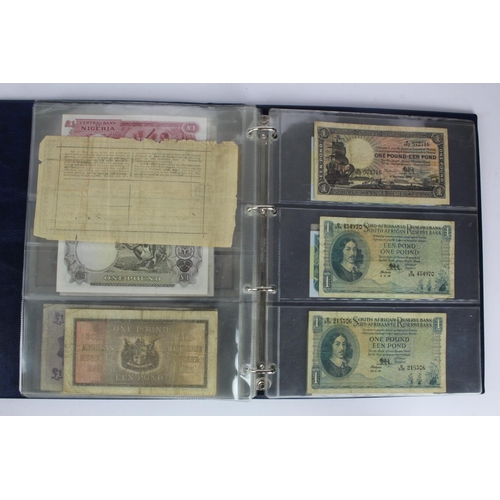 981 - World (61), a collection of 1 Pound notes from around the world in Hendon Album, Biafra, Cyprus, Egy... 