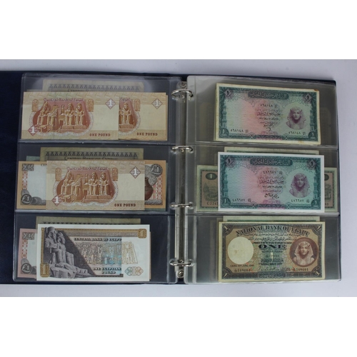 981 - World (61), a collection of 1 Pound notes from around the world in Hendon Album, Biafra, Cyprus, Egy... 