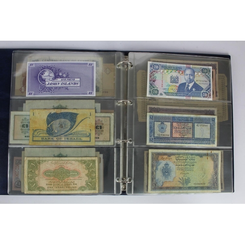 981 - World (61), a collection of 1 Pound notes from around the world in Hendon Album, Biafra, Cyprus, Egy... 