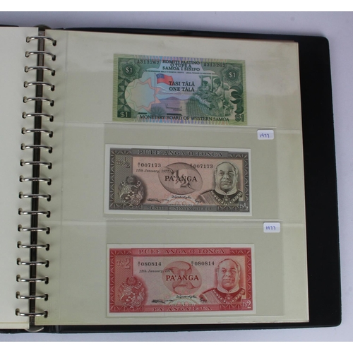 982 - World (62) in Lindner album, including East Caribbean 1 Dollar 1965, Belgium 1000 Francs 1980, Rwand... 