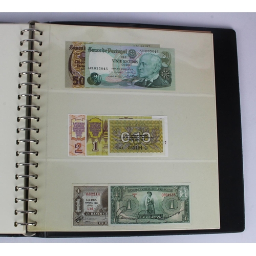 982 - World (62) in Lindner album, including East Caribbean 1 Dollar 1965, Belgium 1000 Francs 1980, Rwand... 