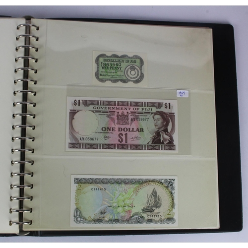 982 - World (62) in Lindner album, including East Caribbean 1 Dollar 1965, Belgium 1000 Francs 1980, Rwand... 