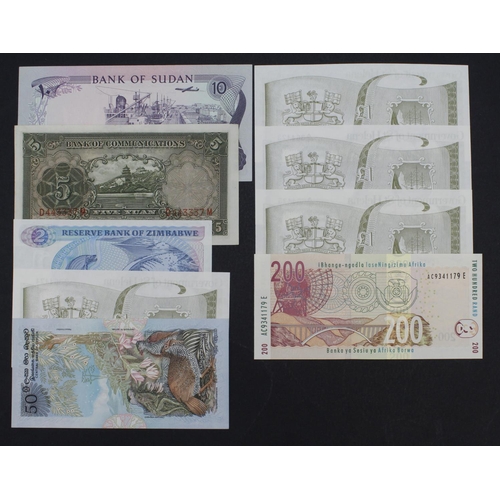 987 - World (9), Saint Helena 1 Pound (4), a consecutively numbered run, Sri Lanka Ceylon 50 Rupees 1979, ... 