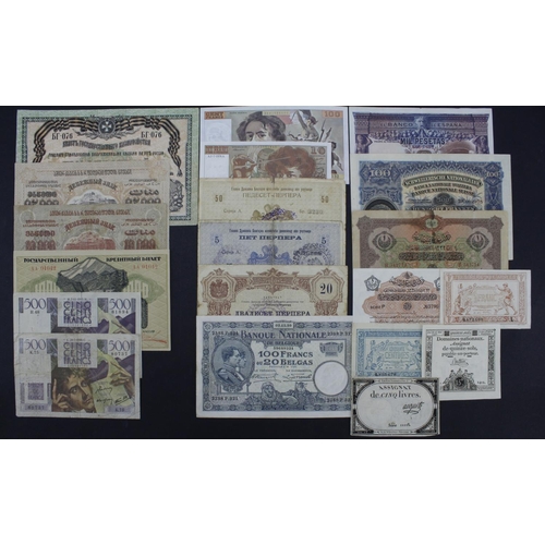 999 - World, Europe (20), Turkey Ottoman Empire 5 Piastres and 1 Livre, Switzerland 100 Francs 1942, Spain... 