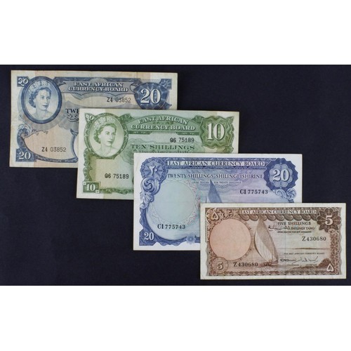 615 - East African Currency Board (4), 20 Shillings issued 1964, serial C1 775743 (TBB B233a, Pick47a) abo... 