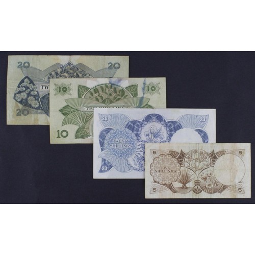 615 - East African Currency Board (4), 20 Shillings issued 1964, serial C1 775743 (TBB B233a, Pick47a) abo... 