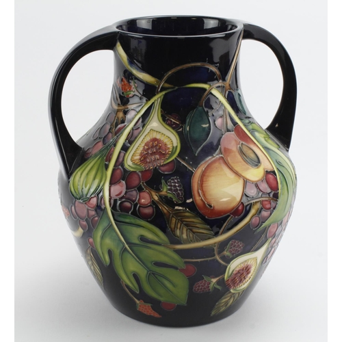 116 - Moorcroft Pottery large 'Anna Lily' pattern twin handled vase, makers marks to base, height 26cm app... 